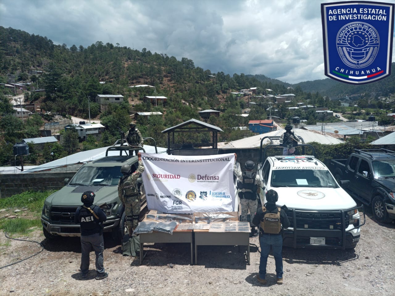 Asegura Célula BOI armas, cartuchos y equipo táctico en Guadalupe y Calvo