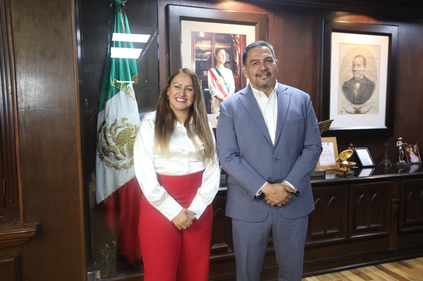 Recibe el Presidente Pérez Cuéllar a la alcaldesa de Nuevo Casas Grandes