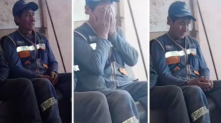 Un hombre rompe en llanto porque no le van a dar su nuevo contrato y su familia se quedará sin sustento