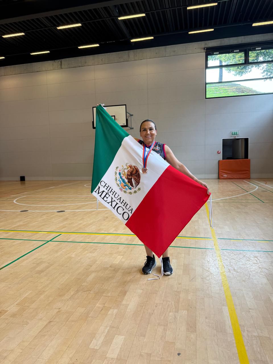 Obtiene la meoquense Bertha Alicia García 3er lugar en mundial de basquetbol en Suiza representando a México