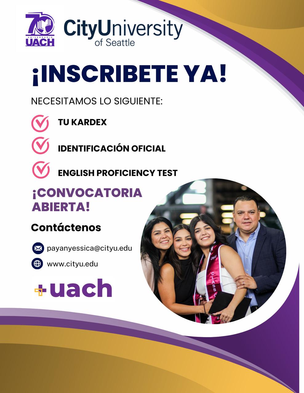 Invita la UACH a fortalecer los estudios de sus alumnos con programa de doble titulación junto a la City University of Seattle.