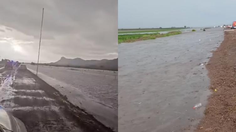 Cae fuerte lluvia por Bachíniva, cierran tramo por inundaciones