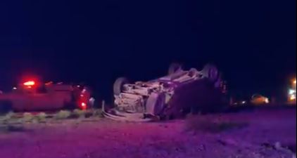 Una mujer muerta y dos lesionados saldo de choque volcadura en la carretera a Naica