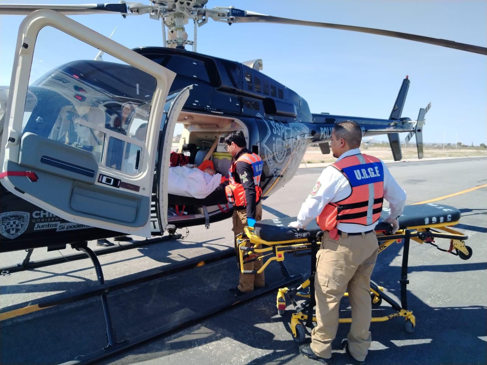 Realiza SSPE traslado aeromédico de menor de edad