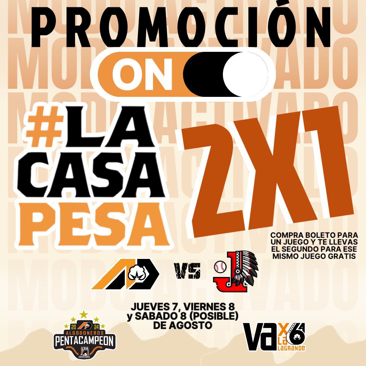 Invitan a llenar el estadio con promoción de 2×1 en generales y niños gratis el jueves y apoyar a Algodoneros