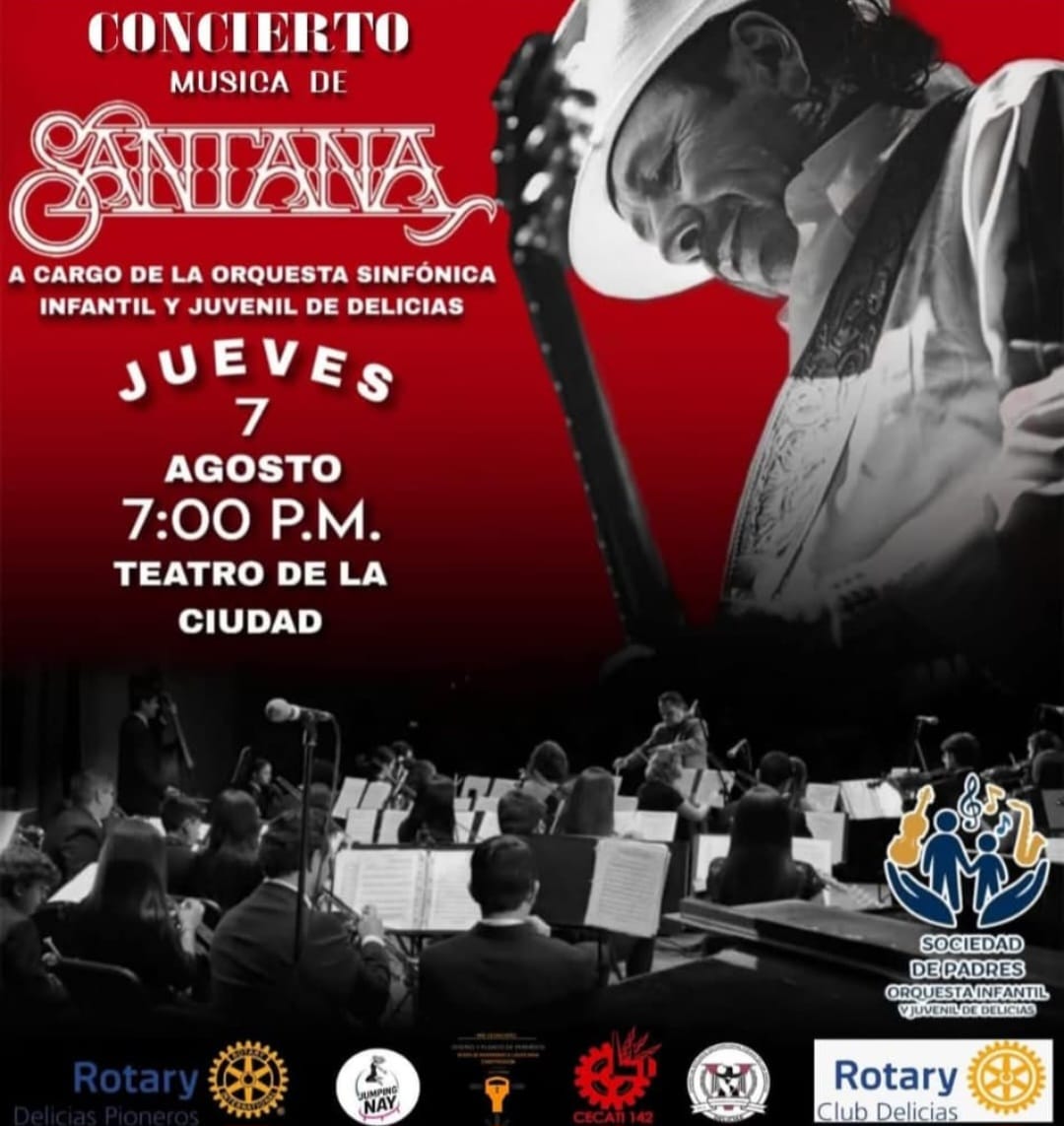 Ofrecen hoy jueves concierto sinfónico con música de Santana en Delicias