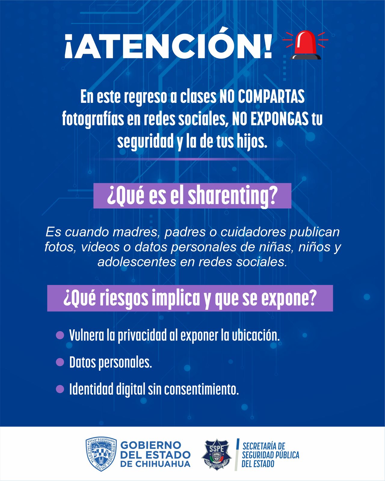 Advierte SSPE sobre riesgos de compartir fotos escolares de menores de edad en redes sociales