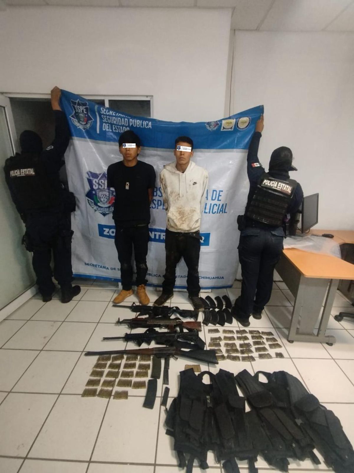 Arresta SSPE a dos sujetos en posesión de arsenal en Guachochi