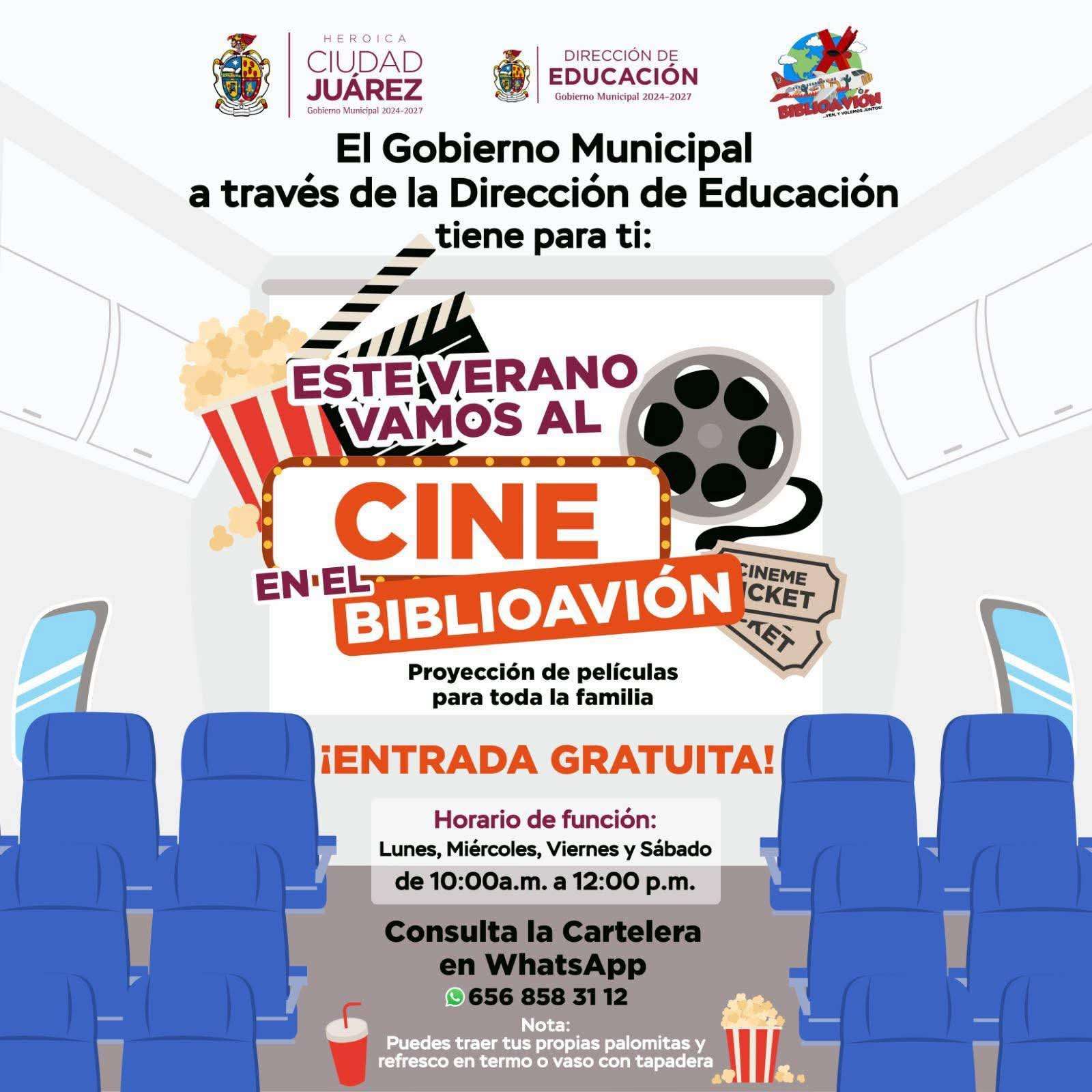 Proyecta Biblioavión películas gratuitas durante vacaciones