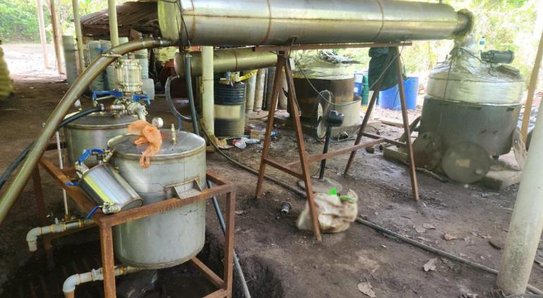 Desmantelaron narcolaboratorio en Chiapas con 2.5 toneladas de droga