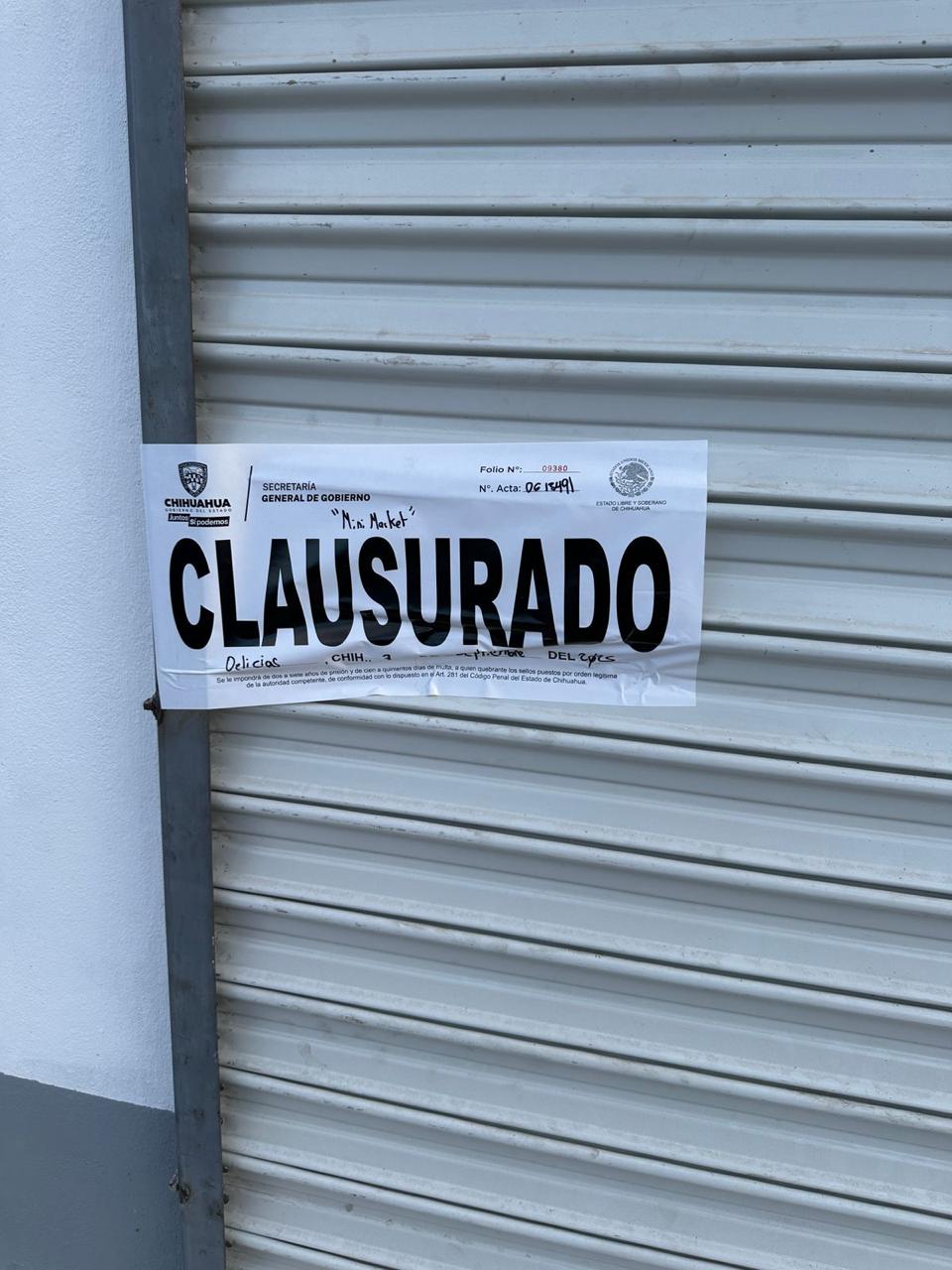 Clausuró Gobernación Estatal dos negocios de bebidas embriagantes en Delicias