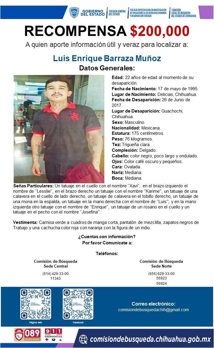 Fiscalía ofrece recompensa de 200 mil pesos para localizar a dos jóvenes de Delicias desaparecidos en Guachochi