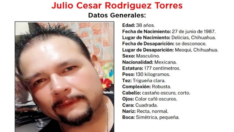 Buscan a Julio Rodriguez, desapareció en Meoqui