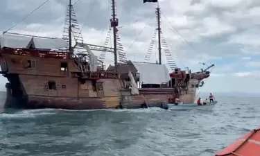 Se hunde el emblemático galeón Marigalante en Puerto Vallarta