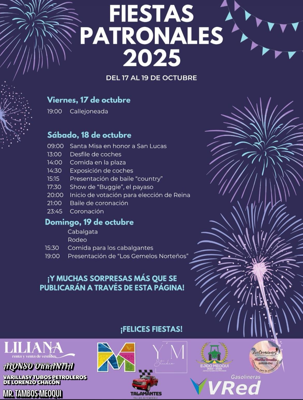 Conmemorarán en Meoqui 75 aniversario de San Lucas con callejoneada, exhibición de autos clásicos, cabalgata y rodeo