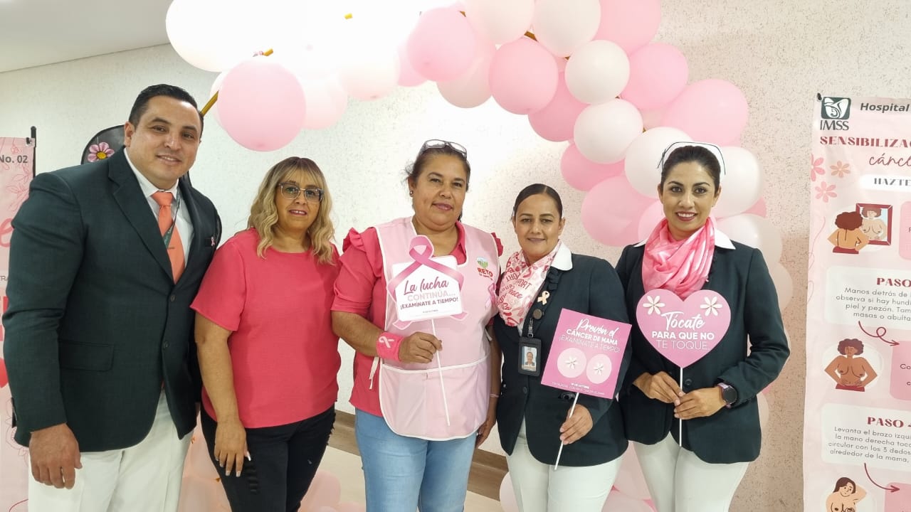Promueve IMSS Chihuahua concientización y prevención del cáncer de mama en HGR No. 2