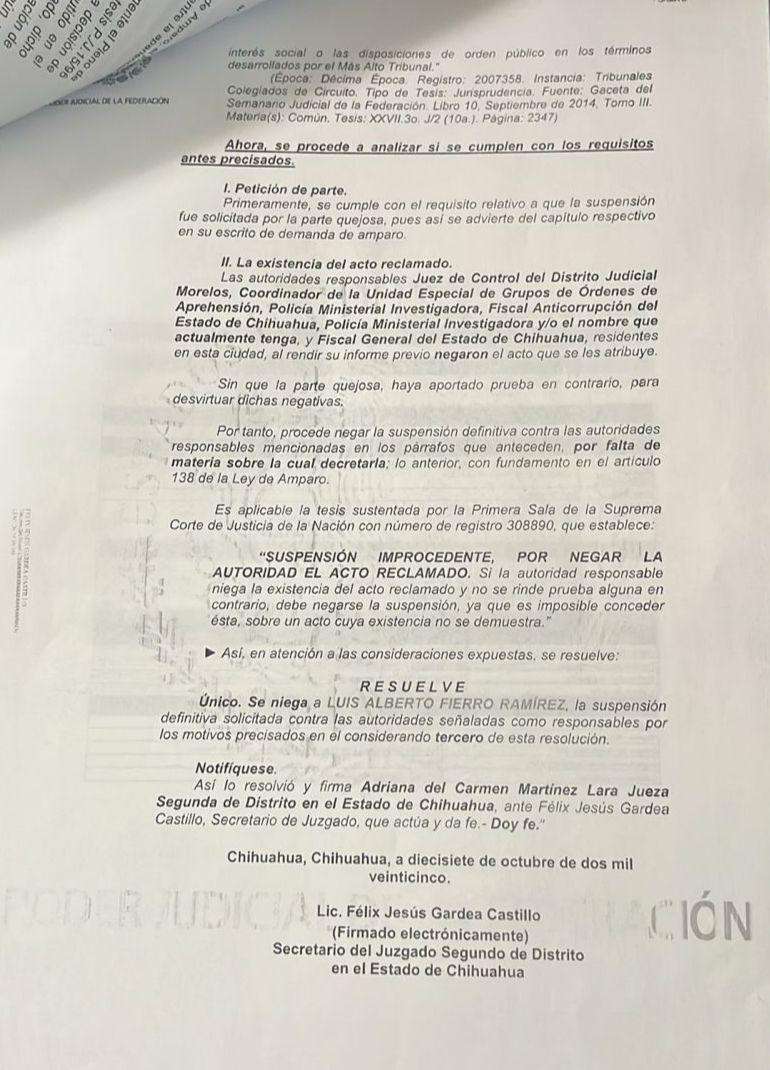 Niegan amparo por novena ocasión al ex Rector de la Uach
