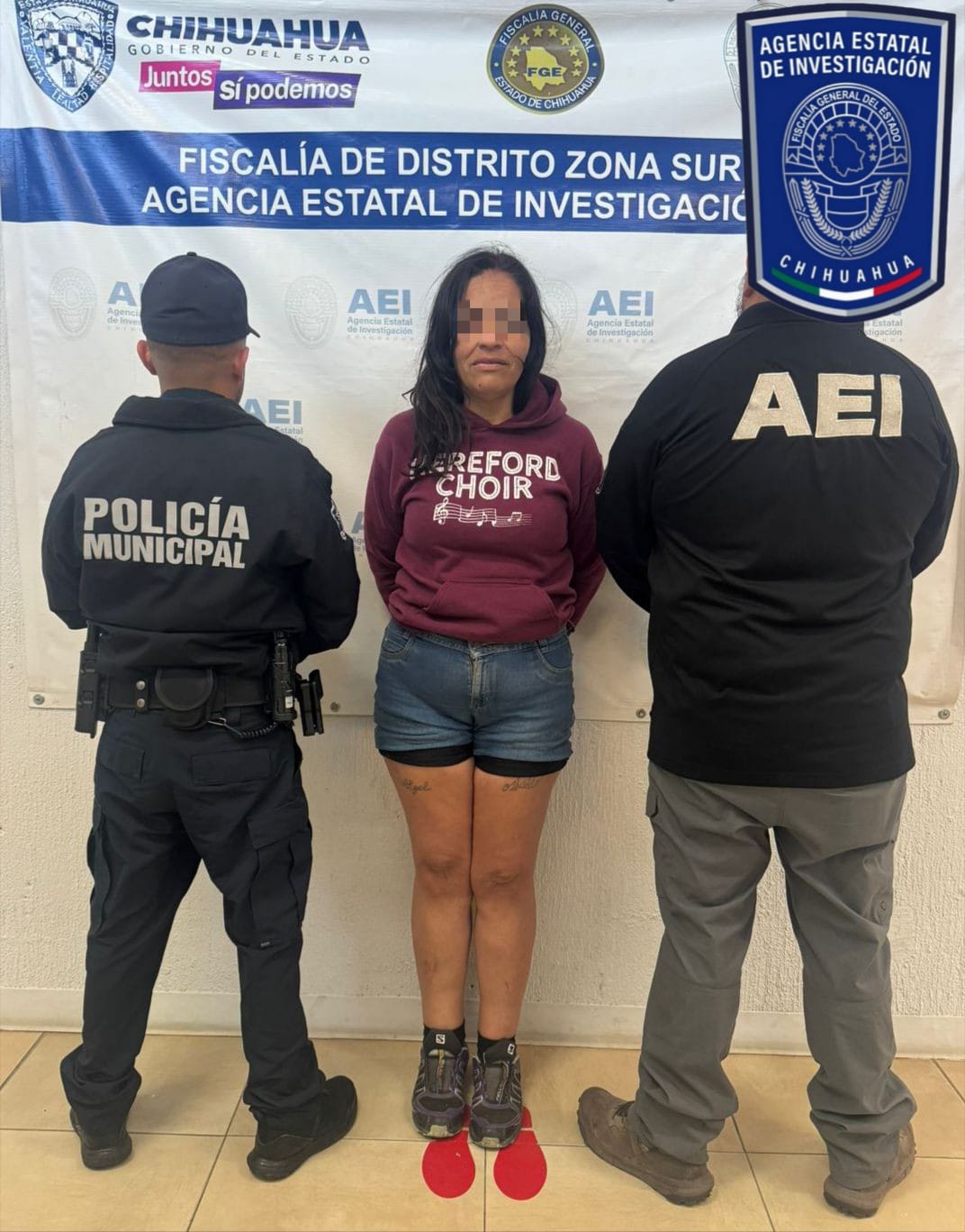Detienen AEI y Policía Municipal a mujer acusada de golpear a su hija embarazada en Parral