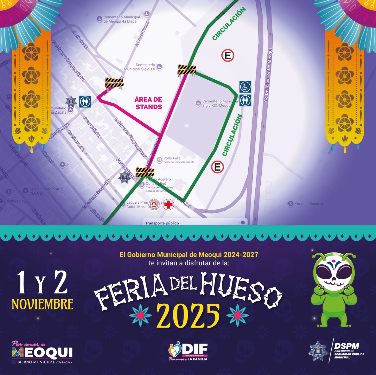 Anuncia DSPM Meoqui rutas alternas en vialidades por Día de Muertos