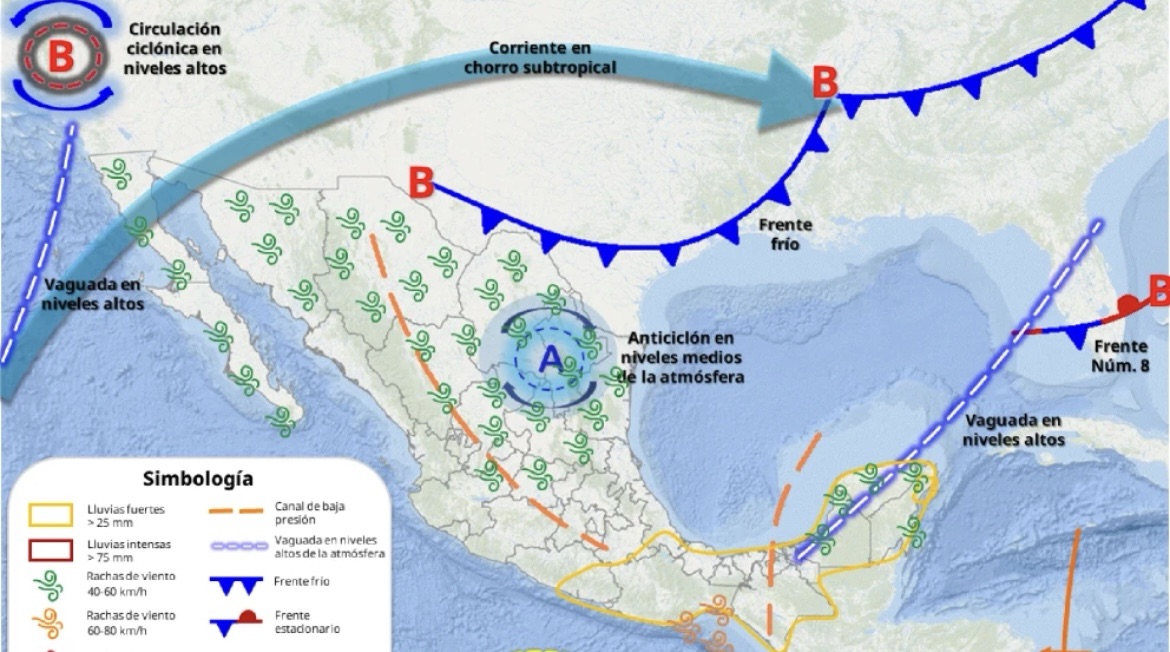 Advierten de la entrada del Frente Frío 11; traerá descenso de temperatura y fuertes vientos