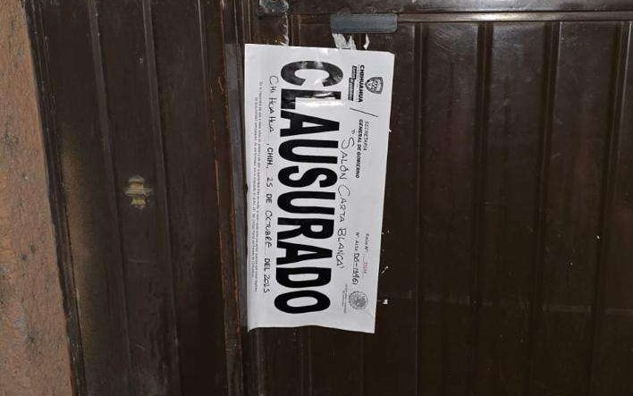 Gobernación Estatal clausuró cantinas en Saucillo y Meoqui