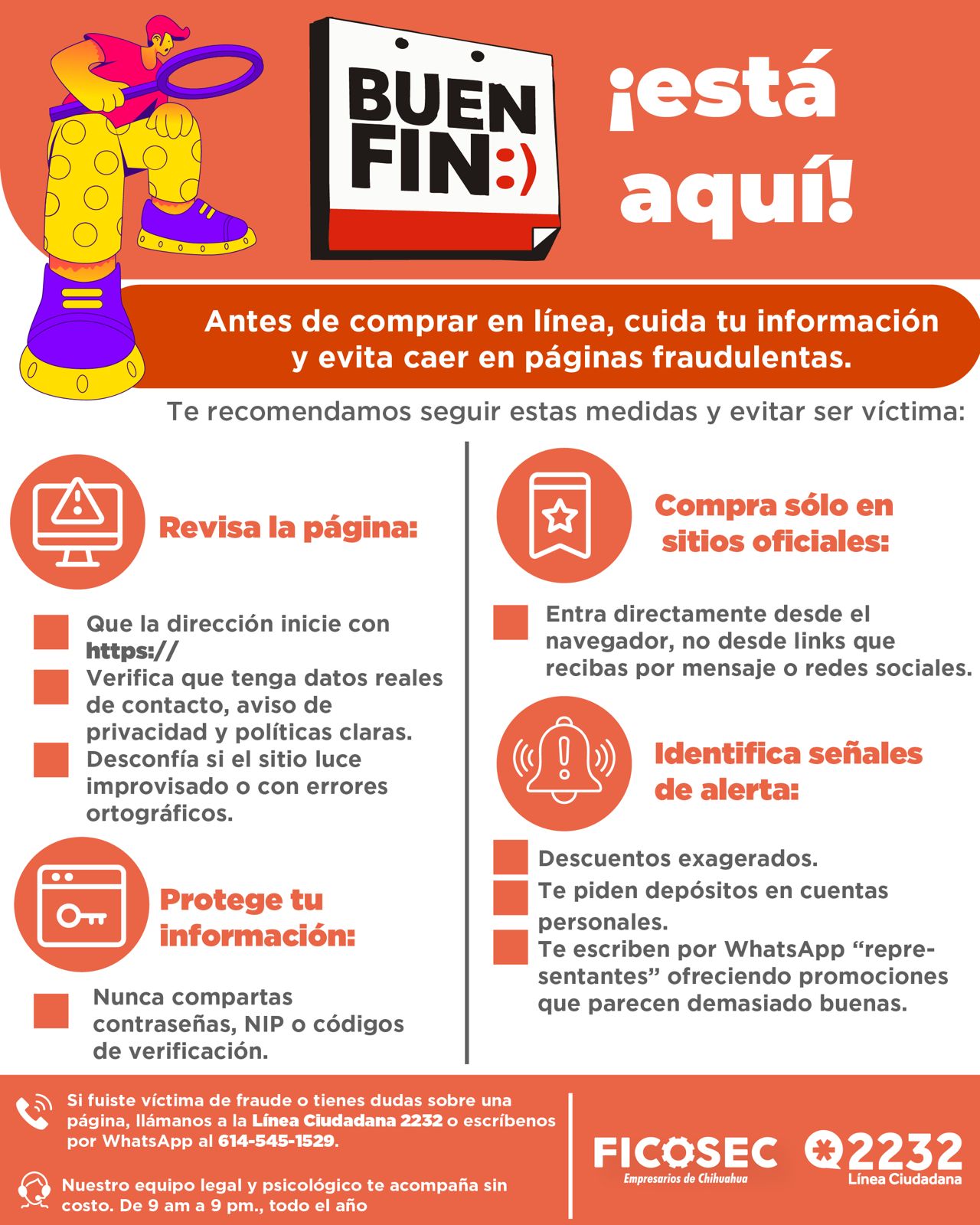 FICOSEC emite recomendaciones para evitar fraudes durante el Buen Fin