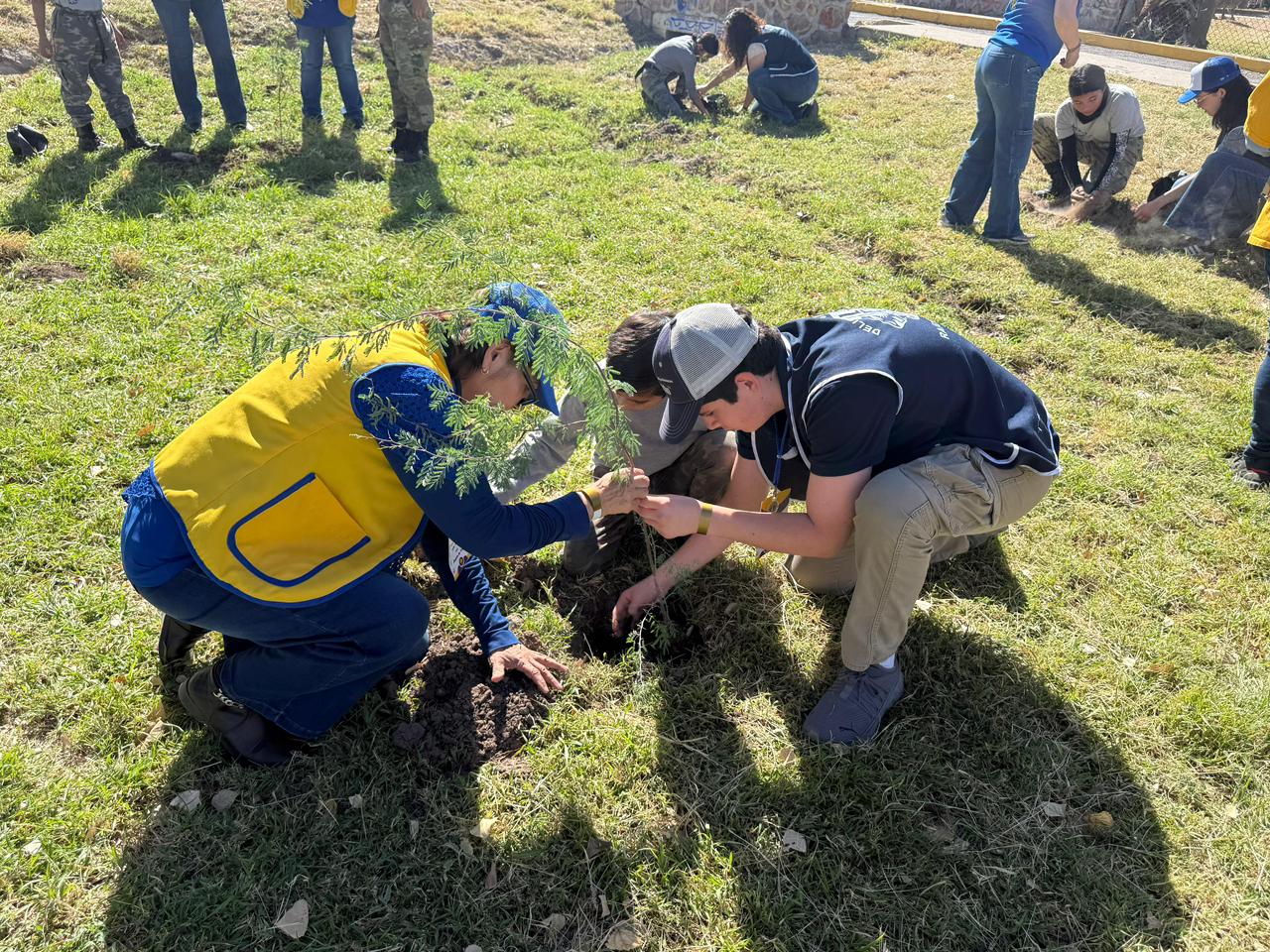 Impulsan municipio reforestación en Parque Fundadores junto a Club de Leones