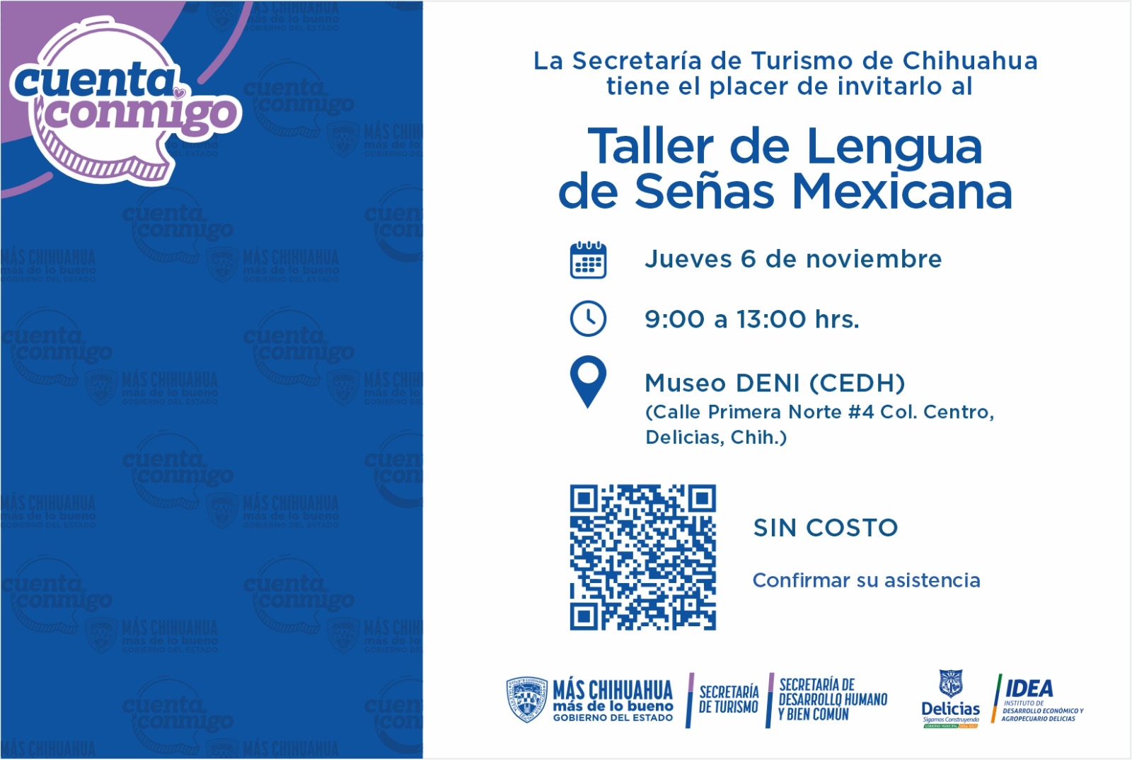 Invita IDEA Delicias al Taller de Lengua de Señas Mexicana