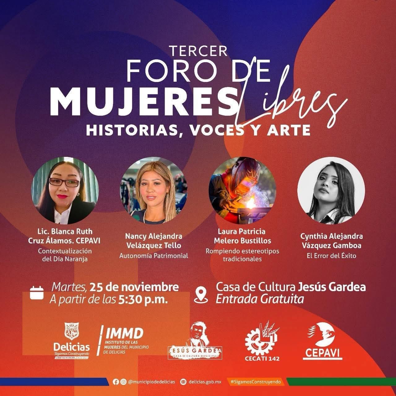 Invitan al Tercer Foro “Mujeres Libres: Historias, Voces y Arte” en Delicias