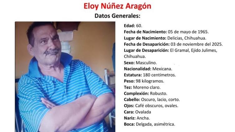 Desapareció Eloy Núñez en Ejido Julimes