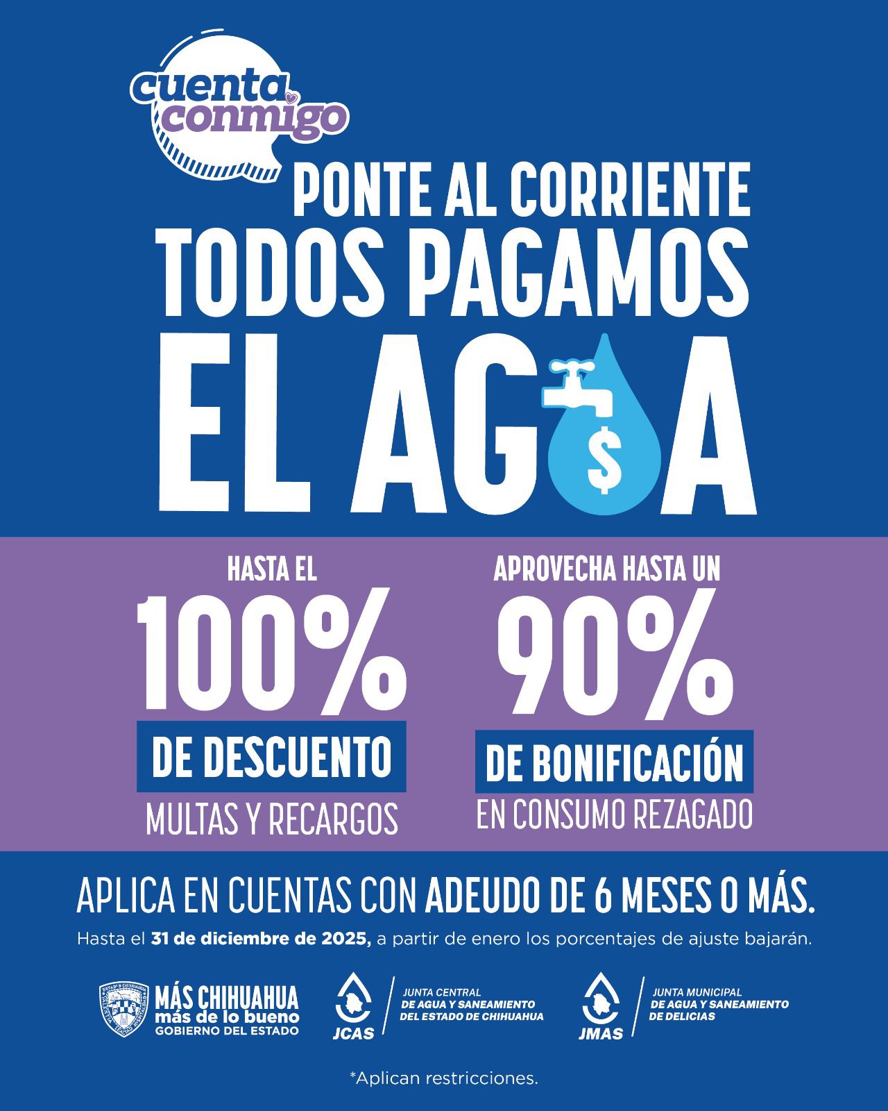 JMAS anuncia que no habrá labores miércoles 31 de diciembre y jueves 1 enero en matriz ni sucursales