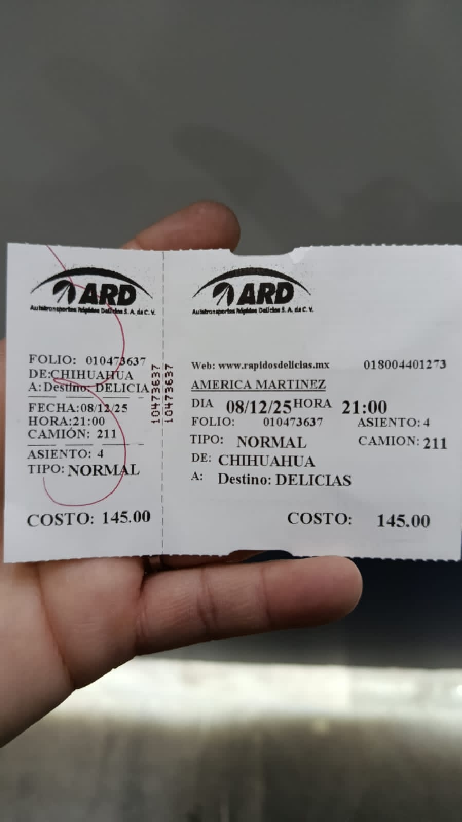 Otra de Transportes Rápidos Delicias