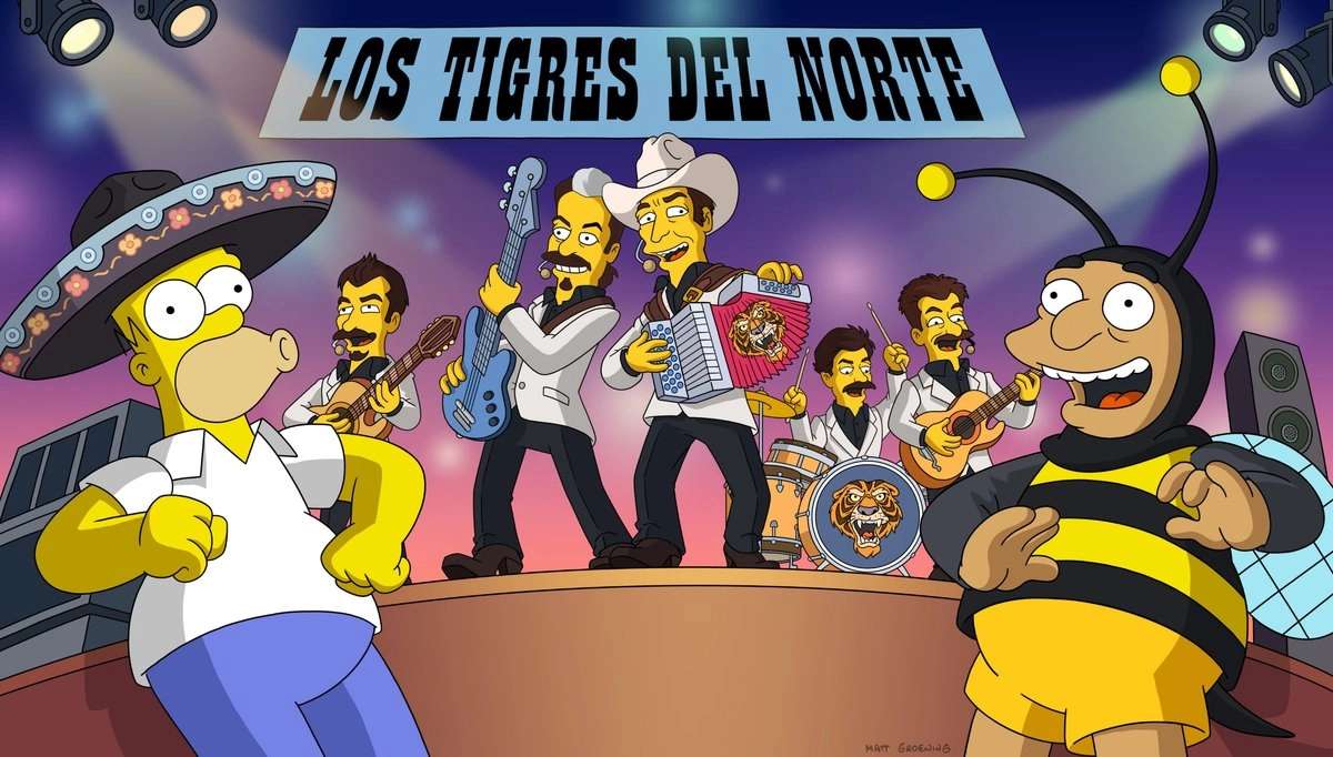 Llegan Los Tigres del Norte a Los Simpson