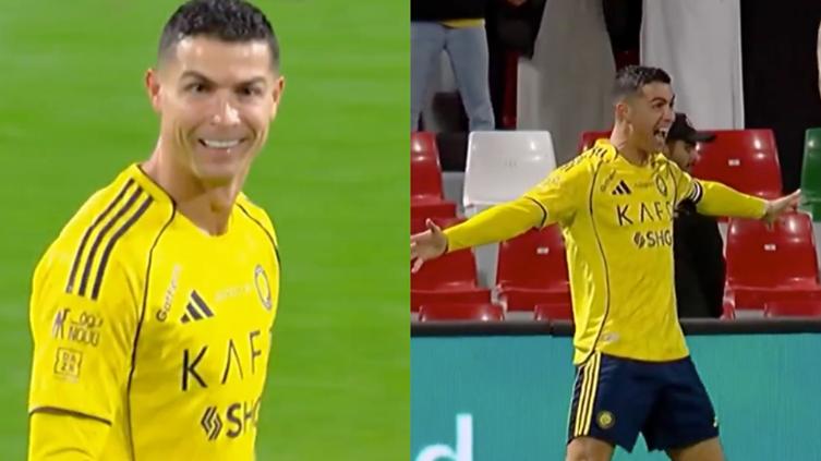 Cerró Cristiano Ronaldo el 2025 anotando gol ¡con la espalda!