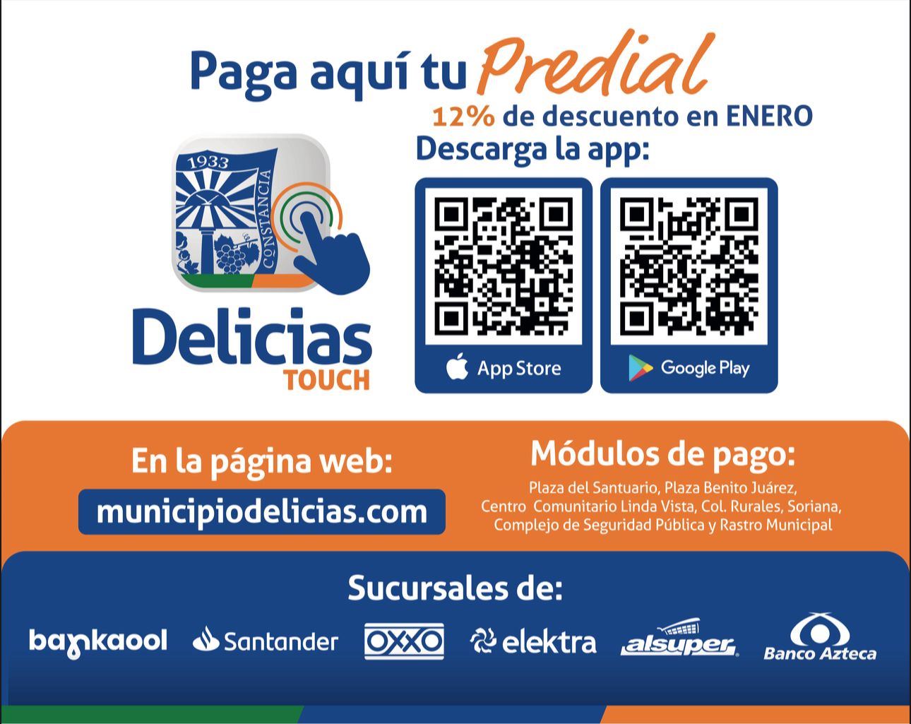 Fomenta Delicias pago digital del Predial con incentivo del 12% en enero