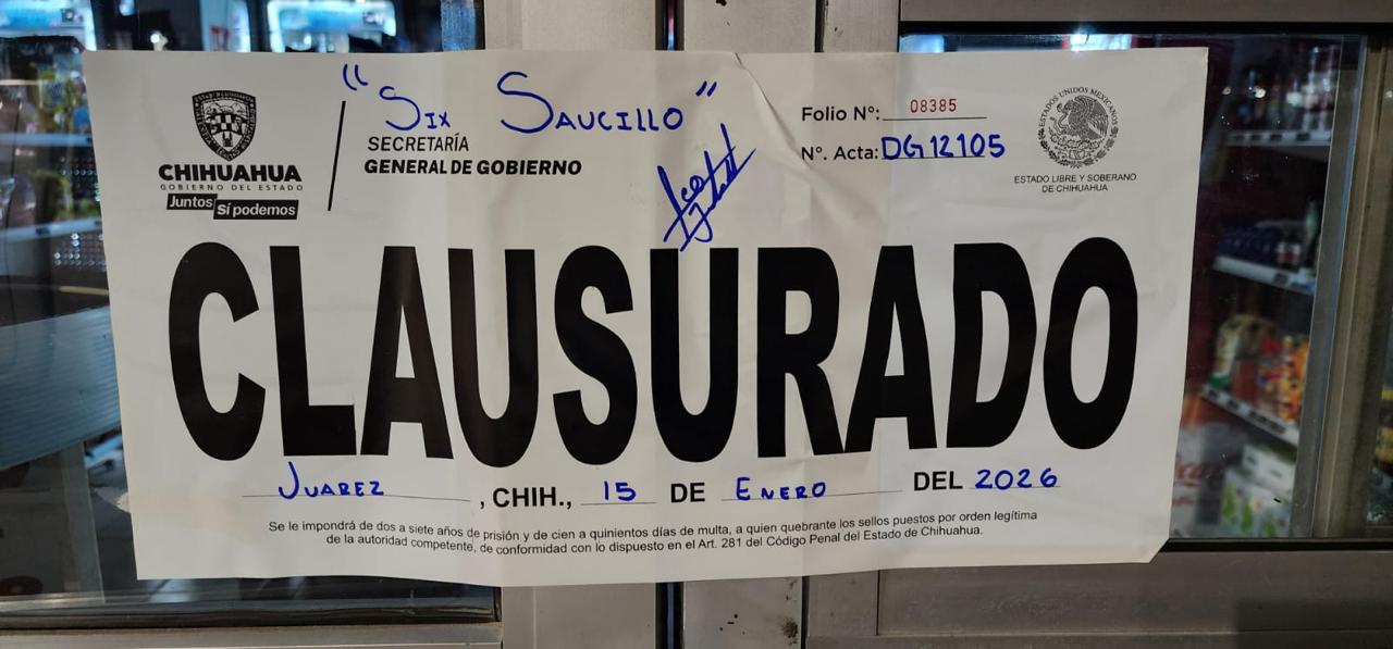 Gobernación Estatal clausura 13 establecimientos durante la última semana