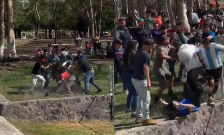 También en Colima hace aire: Se armó la campal en campo de futbol