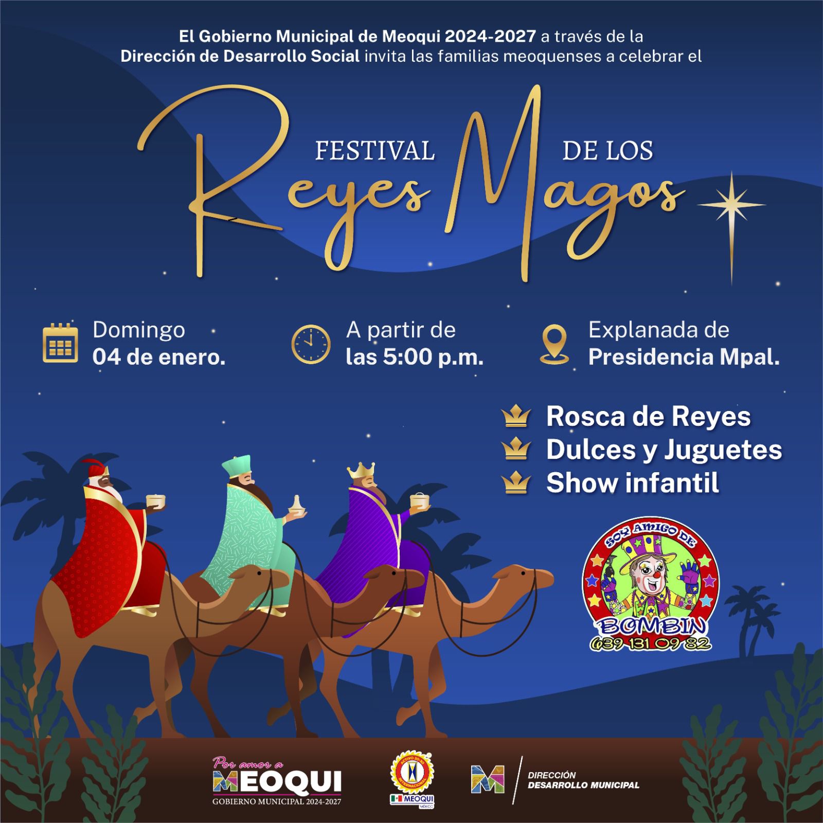 Mañana gran Festival de Día de Reyes en Meoqui con mega rosca de 50 mts