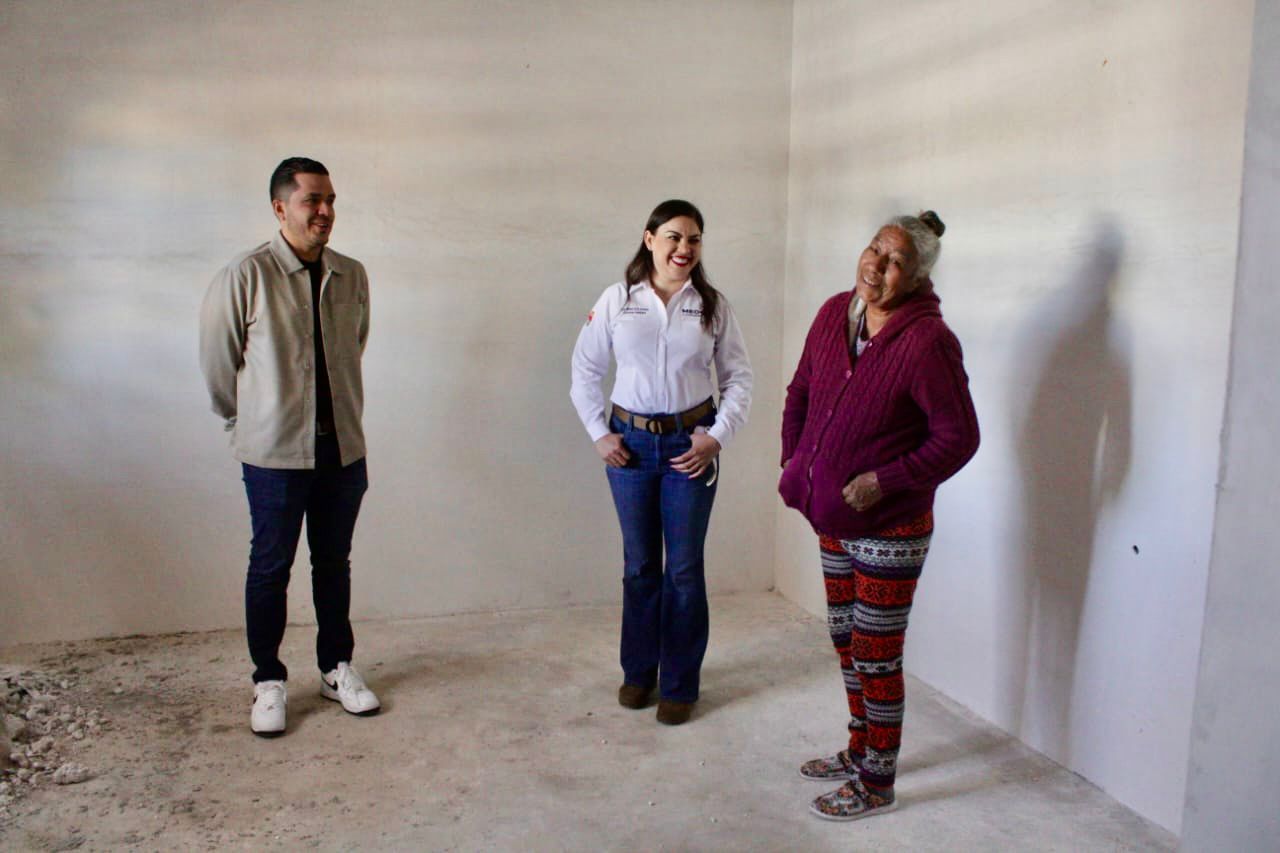 Realiza Miriam Soto supervisión de obra; por concluir 30 cuartos dormitorio en Meoqui