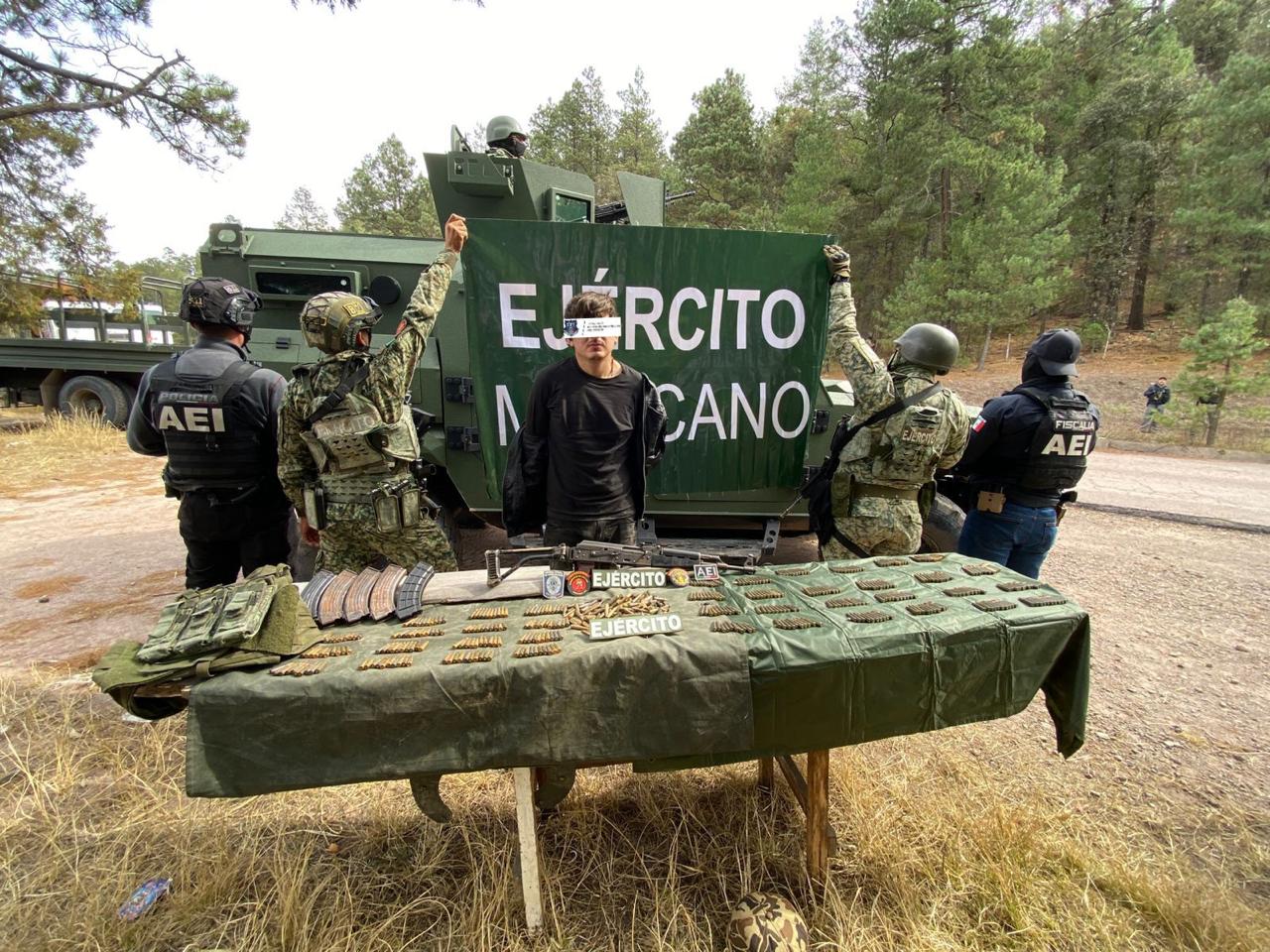 Detiene SSPE a sujeto armado e inhabilita campamento en Guadalupe y Calvo