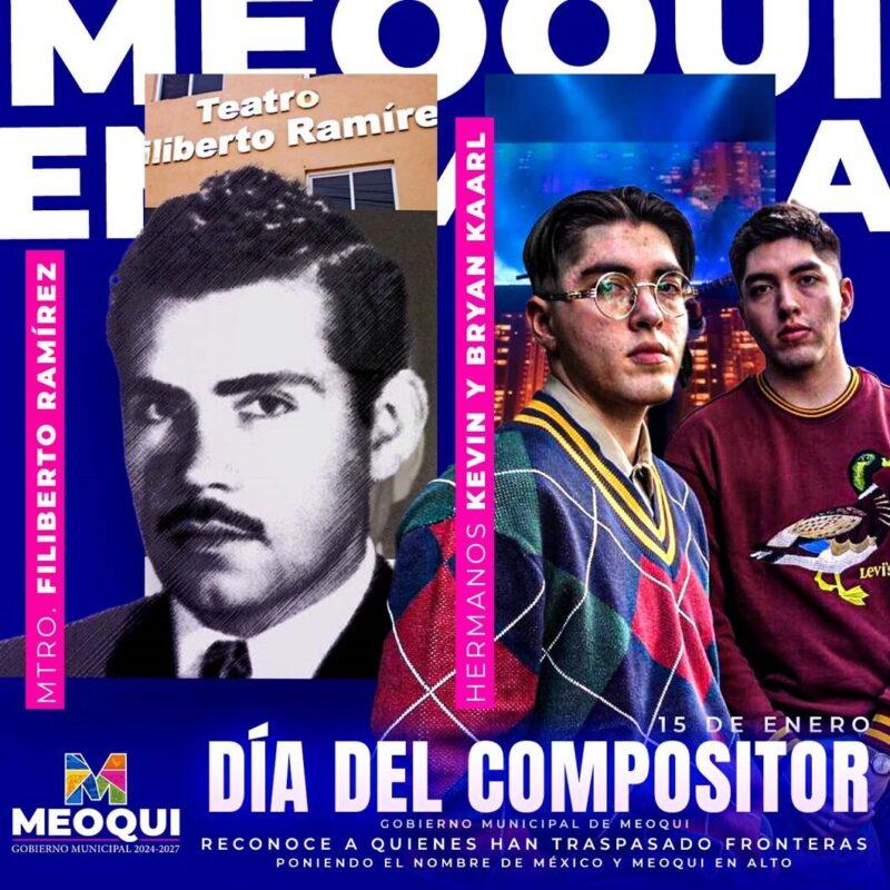Maestro Filiberto Ramírez y hermanos Kaarl músicos meoquenses destacados