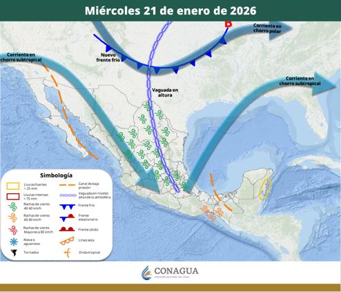 El fin de semana entra al Estado la Tercera Tormenta Invernal; proyecta SMN nevadas y fuertes lluvias