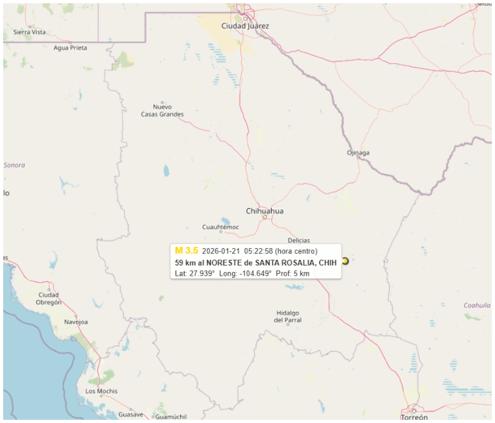 Registró Camargo sismo de magnitud 3.5 grados