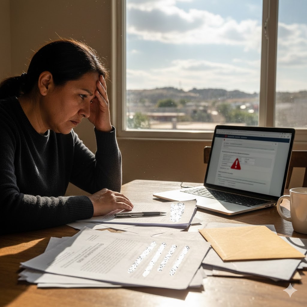 Si no escrituras tu casa en 2026, podrías perderla: riesgos legales y costos reales en Chihuahua Persona revisando documentos para escriturar una casa en Chihuahua y evitar riesgos legales en 2026.
