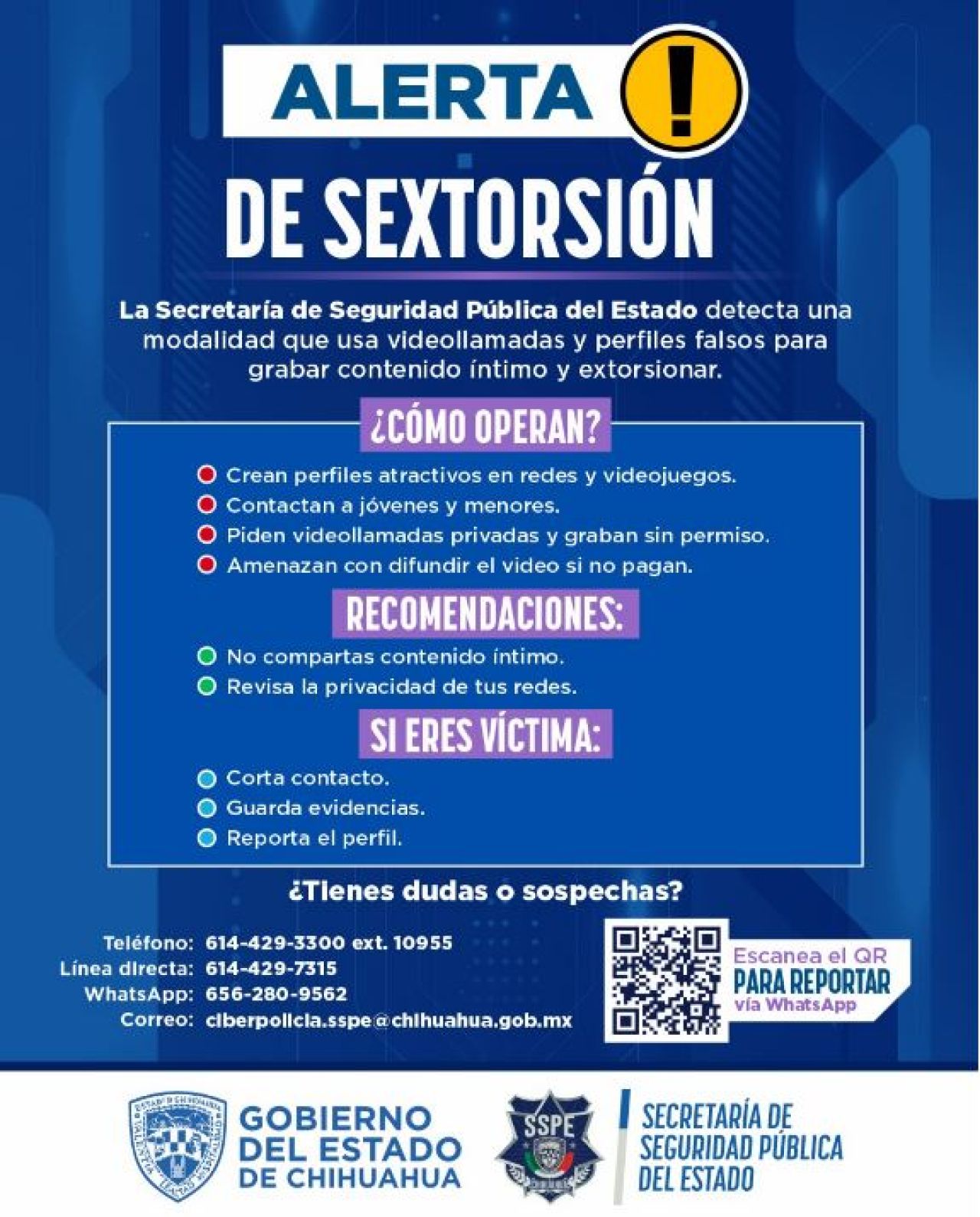 Detectan modalidad de sextorsión mediante videollamadas en redes sociales