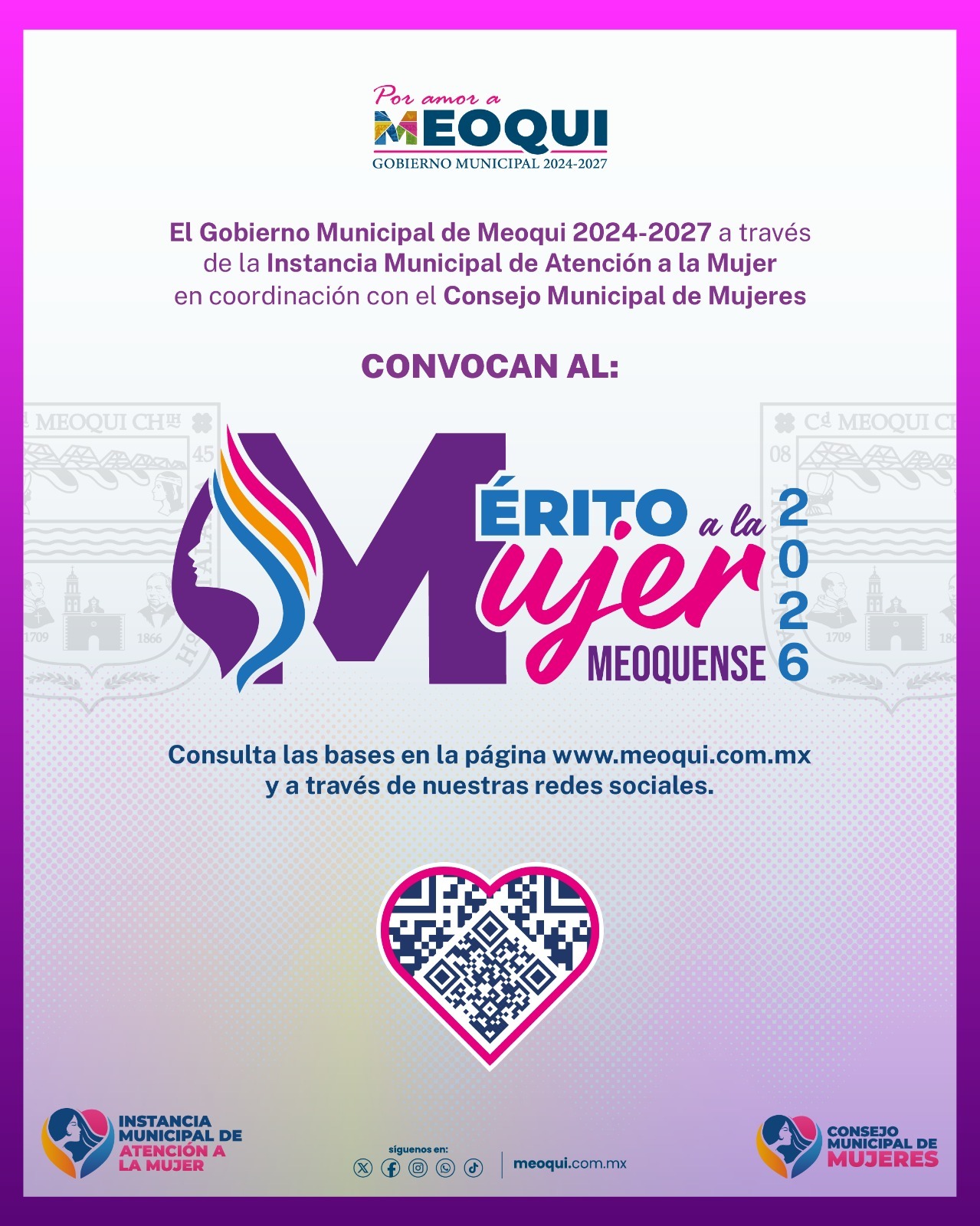 18 de febrero último día para inscribirse a la convocatoria Mérito a la Mujer Meoquense