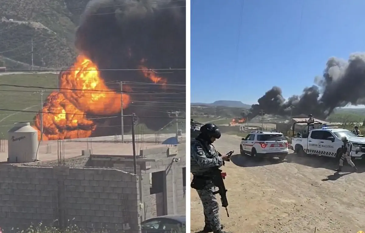 Incendio en ducto de Pemex provoca evacuaciones en Rosarito, Baja California