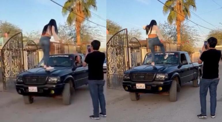 Destrozó camioneta de su novio para impedir que saliera con amigos