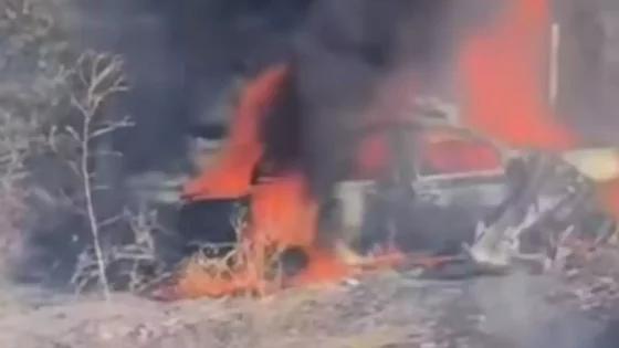 Chocó contra muro de contención, volcó y se incendió; murió calcinado