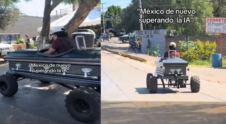 Captaron ataúd «con ruedas» circulando por calles de México